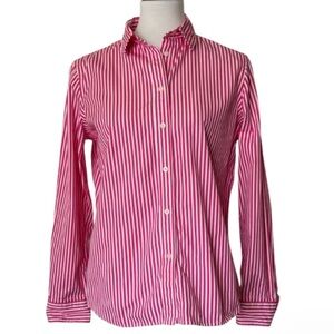 Lauren Ralph Lauren Classic Striped Cotton Red and White Button Down 14P